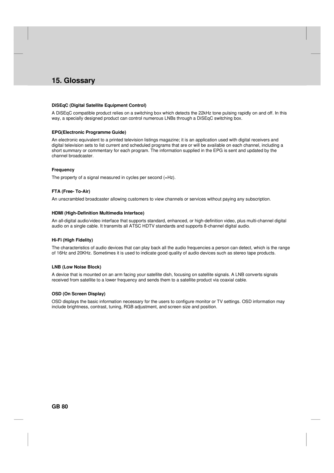 Humax TV HDCl-2000 manual Glossary 