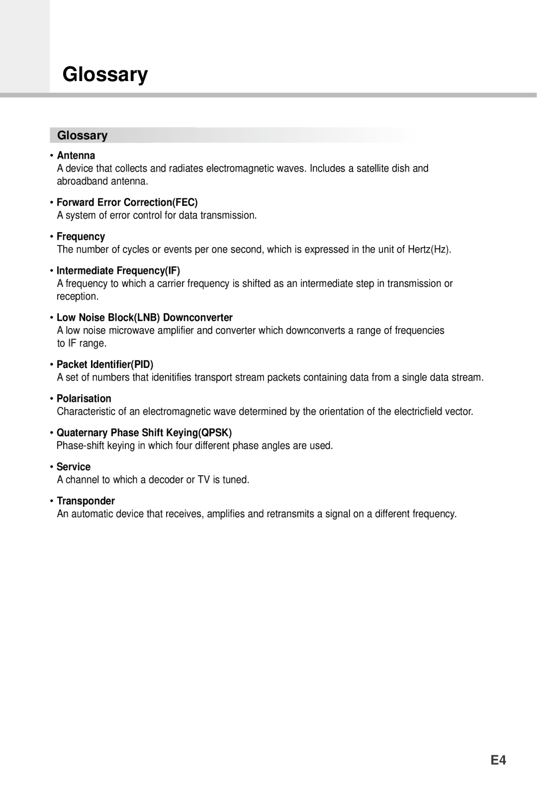 Humax VA-5200, VACI-5300, NACI-5700, F1-5000, CI-5100 manual Glossary 