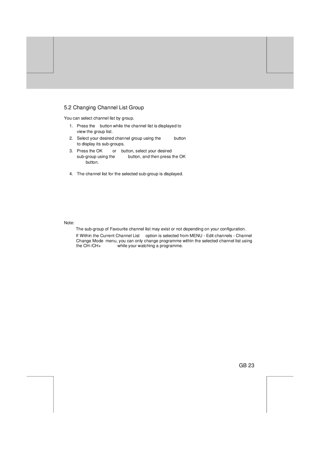 Humax VA-FOX T manual Changing Channel List Group 