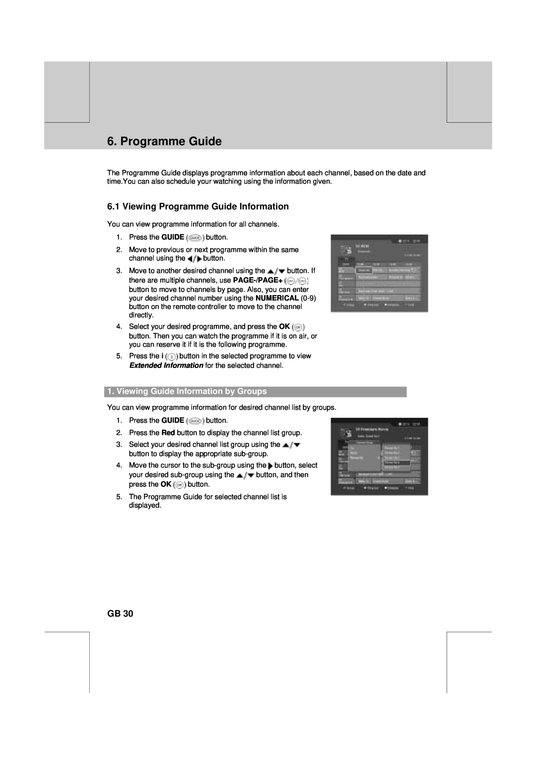 Humax VA-FOX T manual Viewing Programme Guide Information, Viewing Guide Information by Groups 