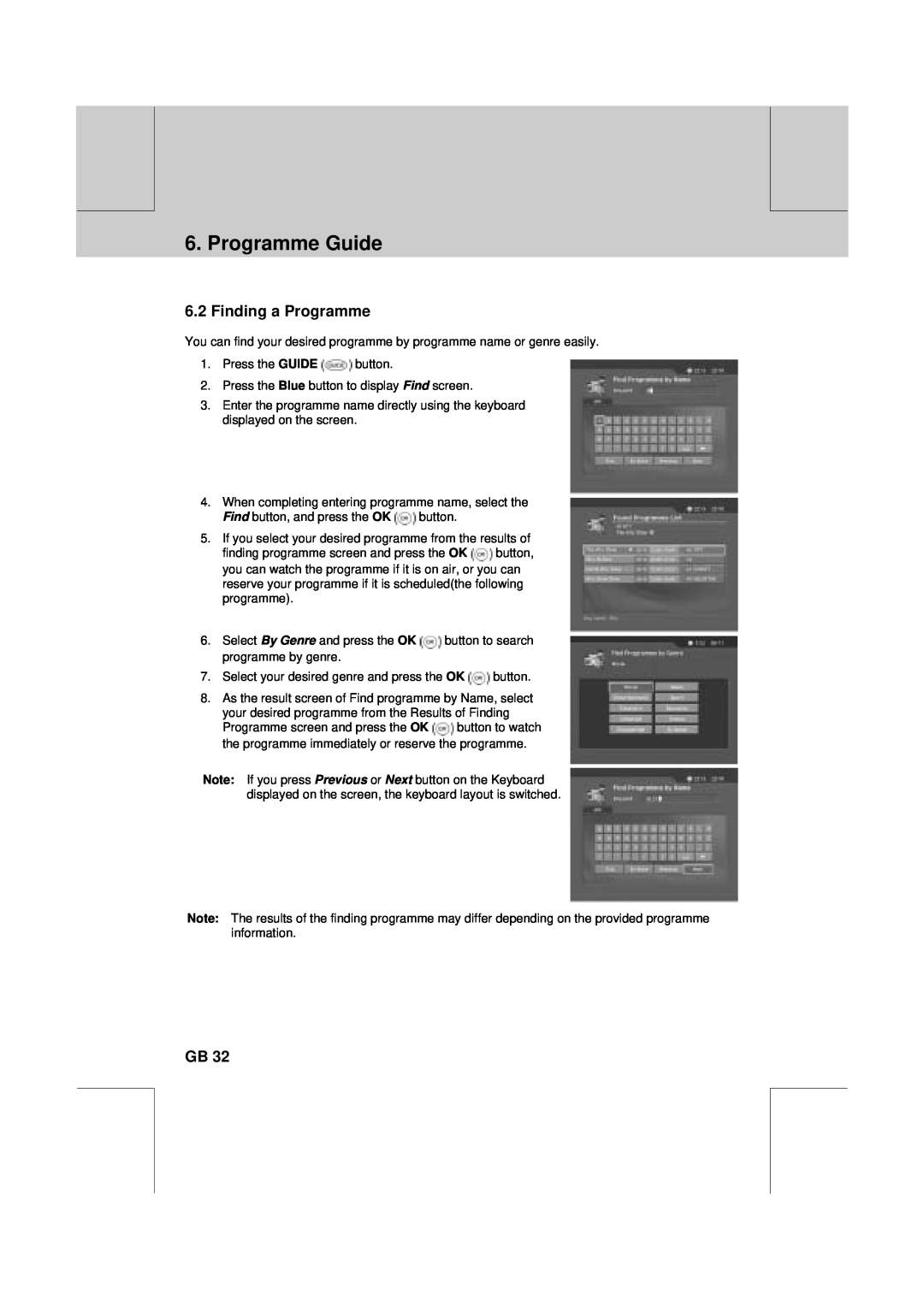 Humax VA-FOX T manual Finding a Programme, Programme Guide 