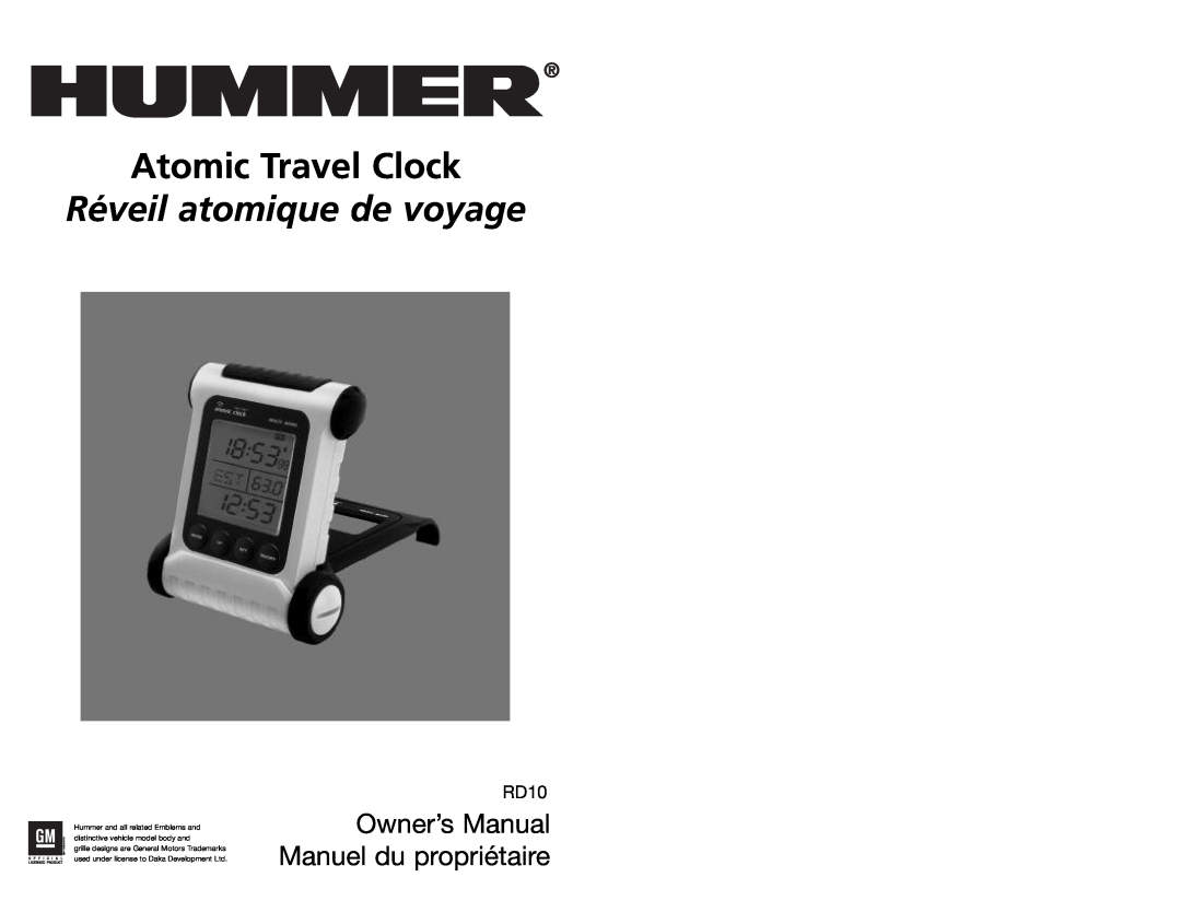 Hummer RD10 owner manual Atomic Travel Clock, Réveil atomique de voyage 