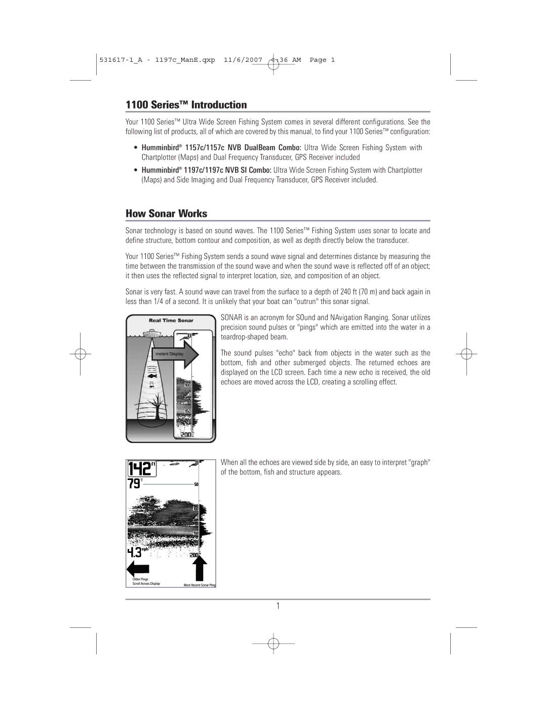 Humminbird 1197C SI warranty Series Introduction, How Sonar Works 