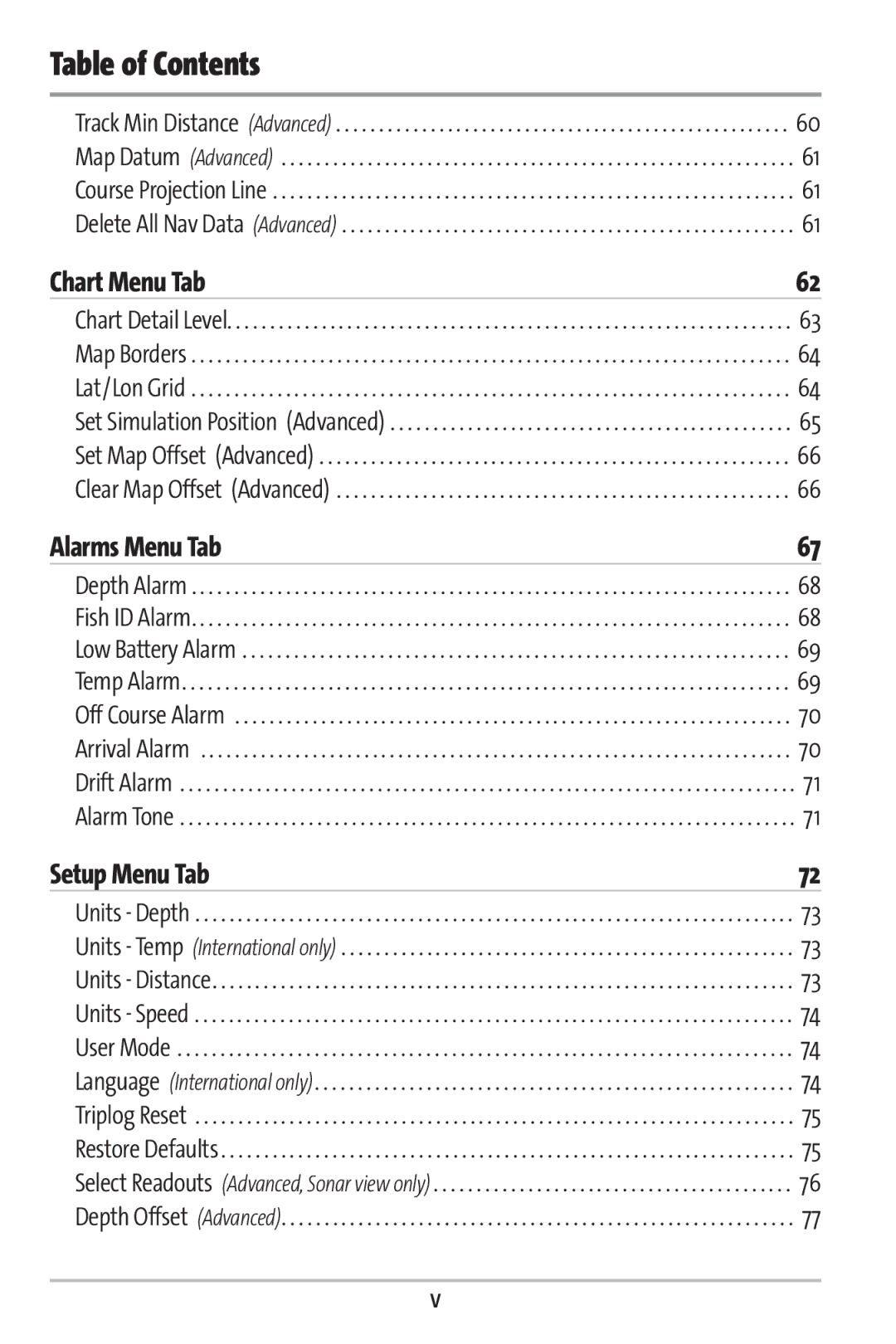 Humminbird 161 manual Chart Menu Tab 