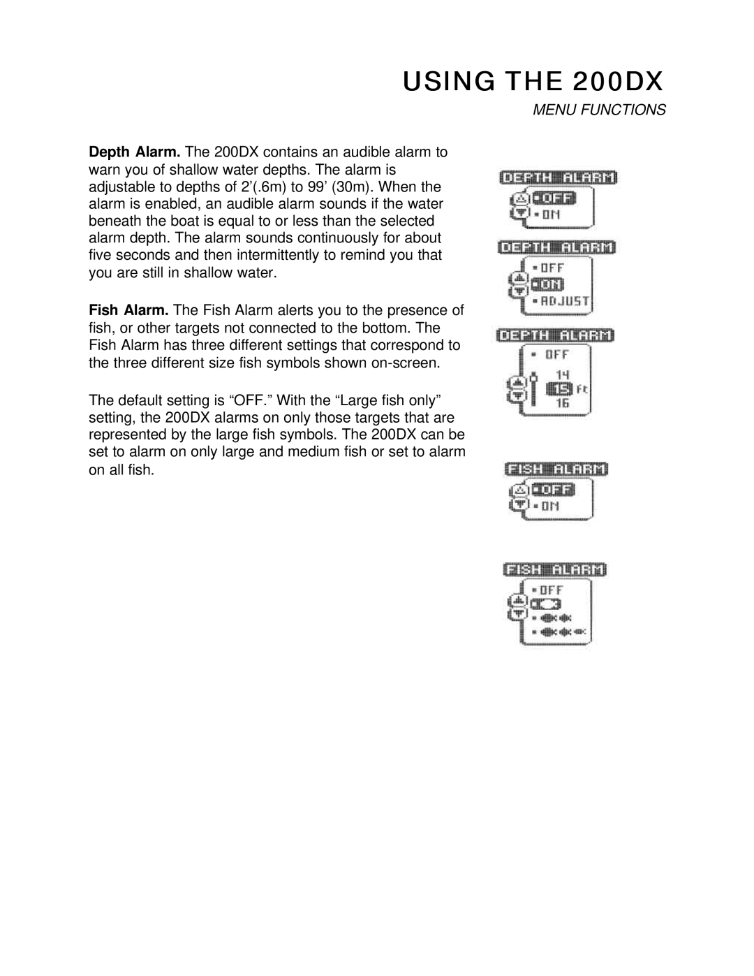 Humminbird manual Using the 200DX 