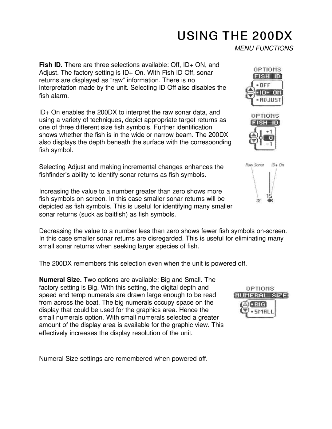 Humminbird manual Using the 200DX 