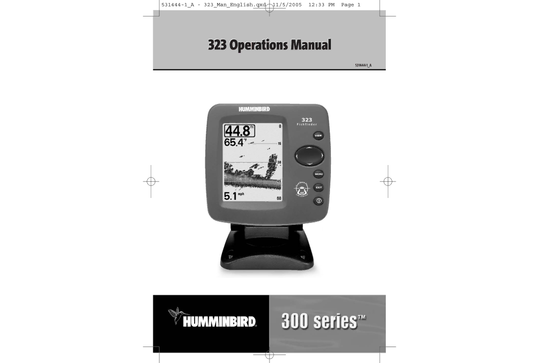 Humminbird 300 series, 323, 531444-1_A manual Operations Manual 