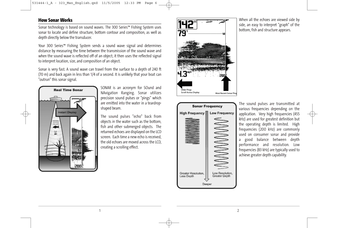 Humminbird 300 series, 323, 531444-1_A manual How Sonar Works 