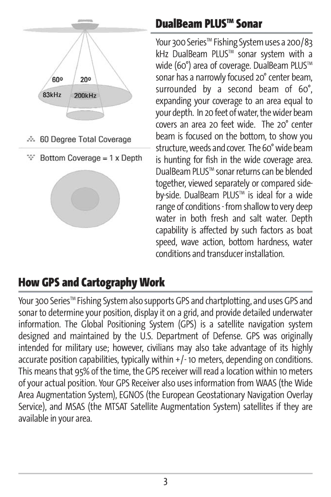 Humminbird 363 manual DualBeam Plustm Sonar, How GPS and Cartography Work 