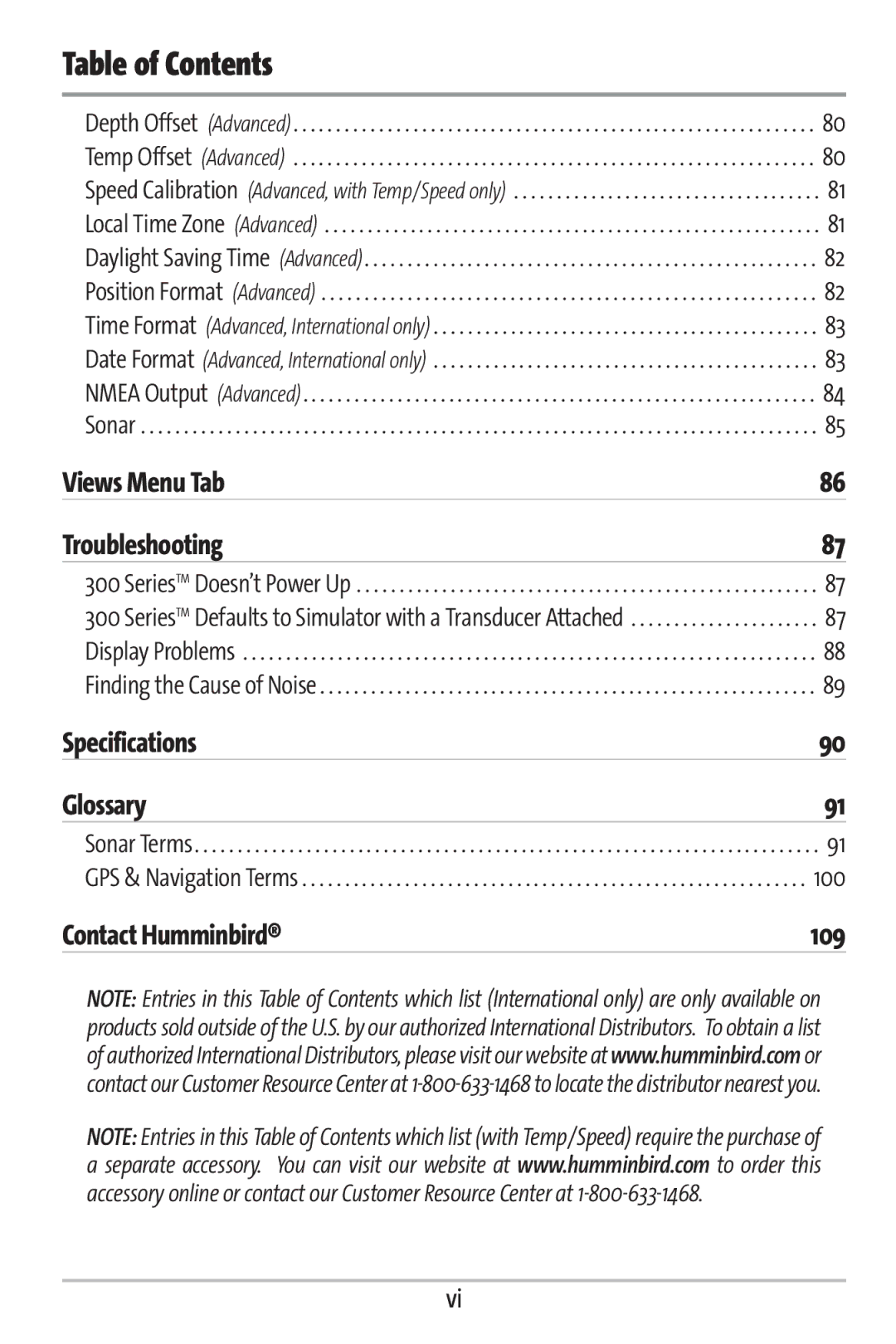 Humminbird 363 manual Specifications Glossary 