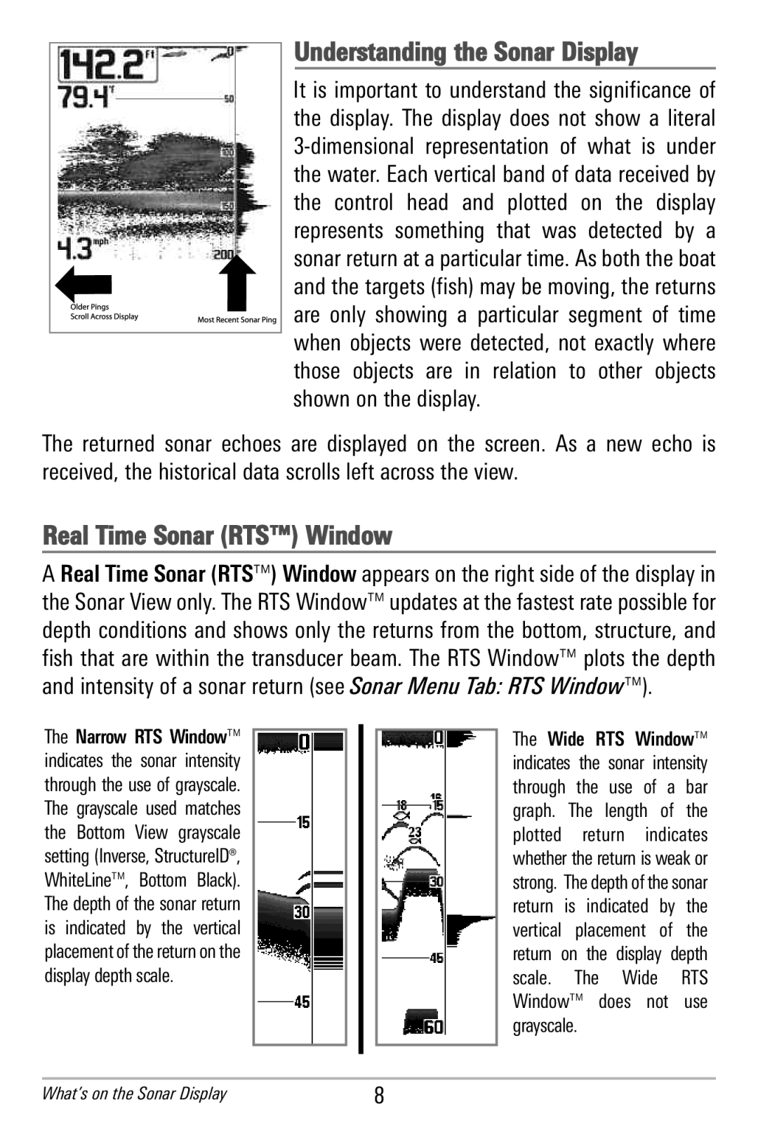 Humminbird 365i manual Understanding the Sonar Display 