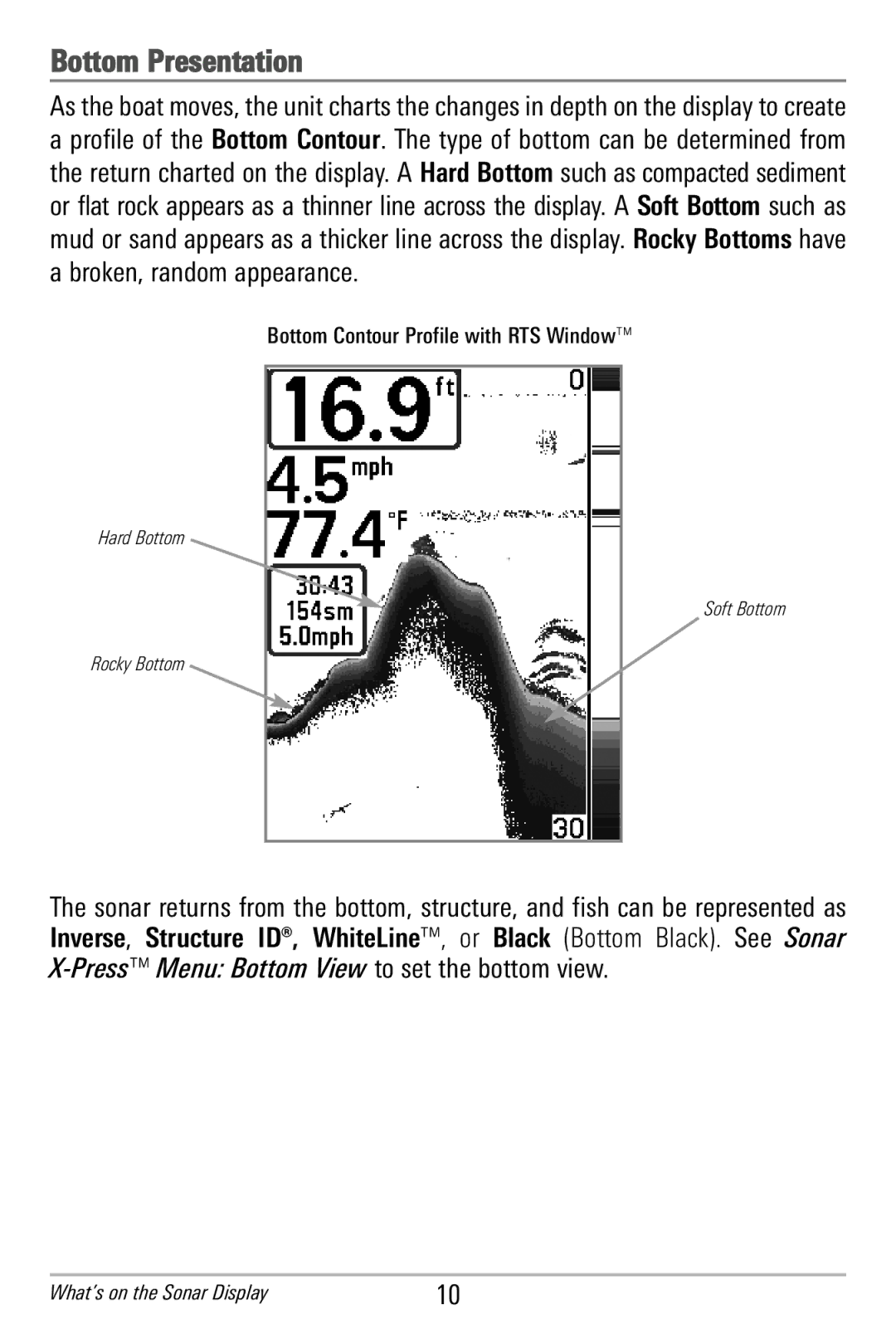 Humminbird 365i manual Bottom Presentation 