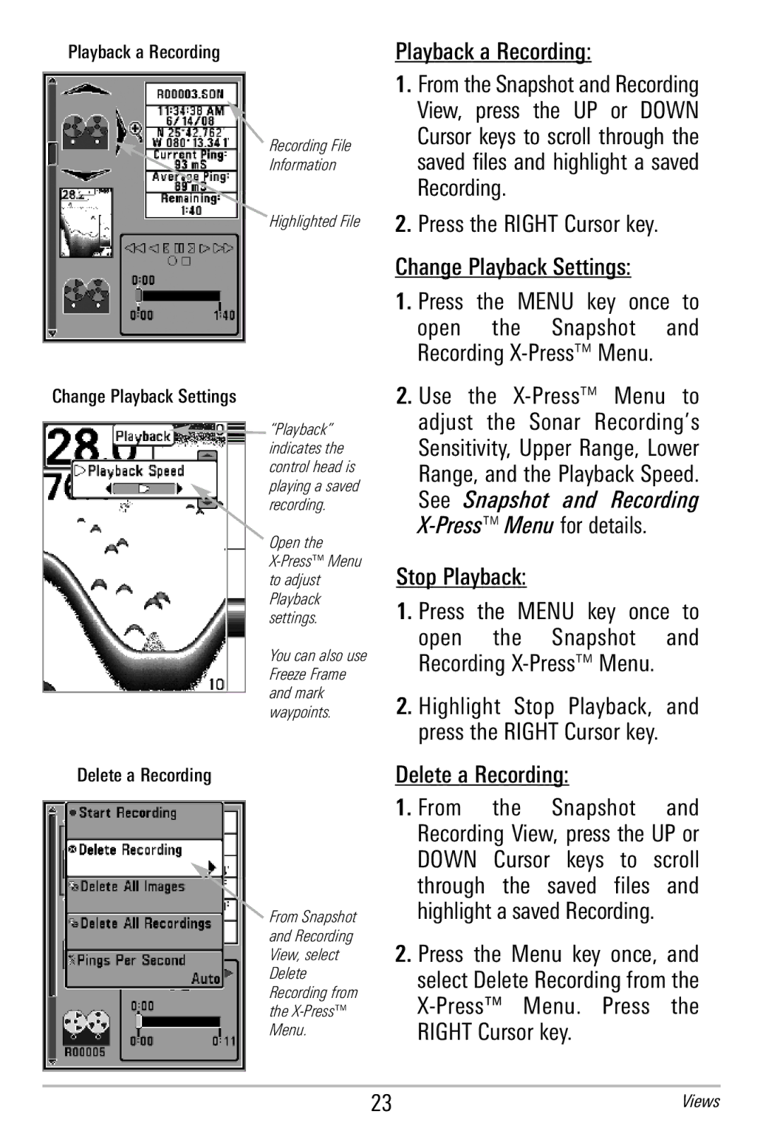 Humminbird 365i manual Down 