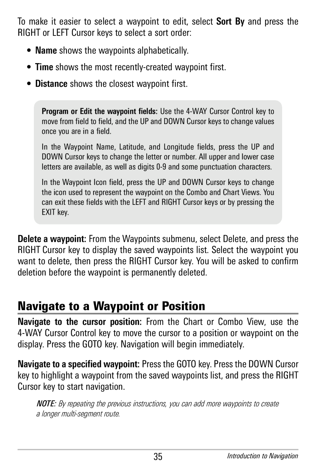 Humminbird 365i manual Navigate to a Waypoint or Position 