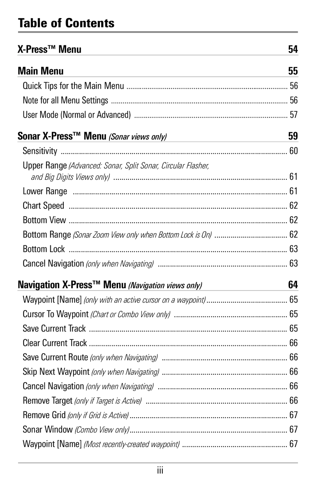 Humminbird 365i manual Press Menu Main Menu 