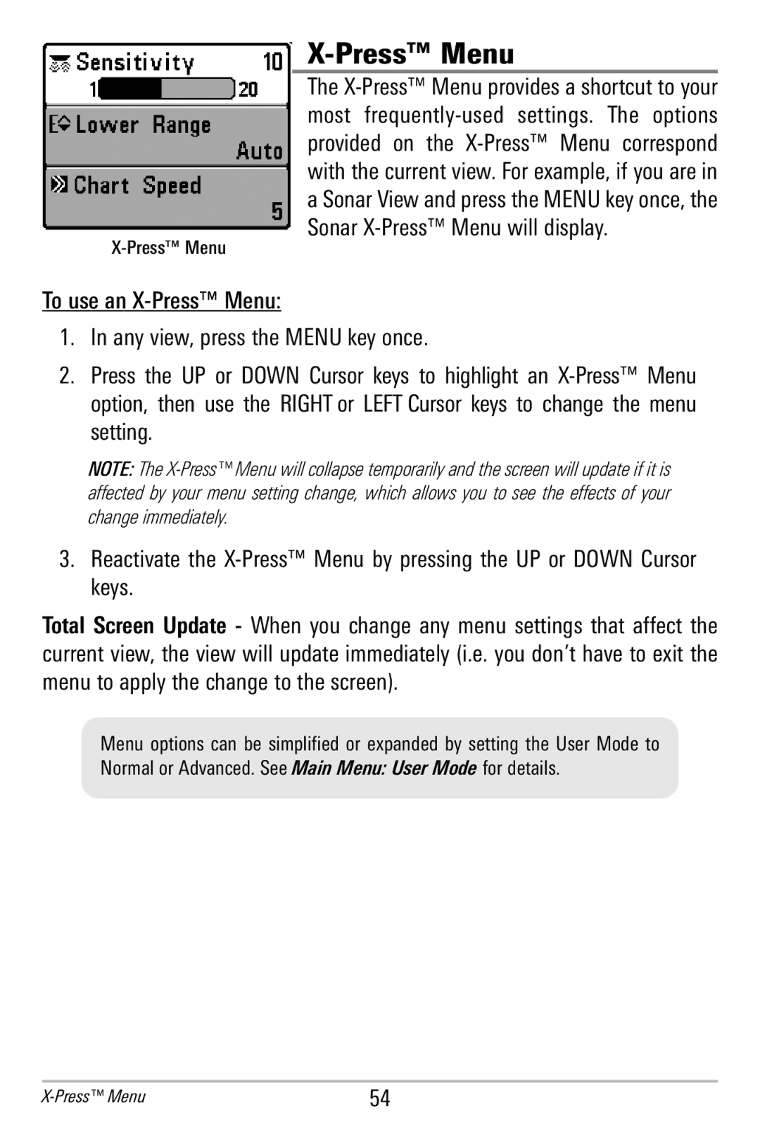 Humminbird 365i manual Press Menu 