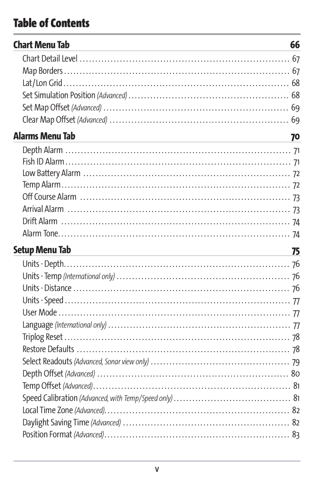 Humminbird 383c manual Chart Menu Tab 