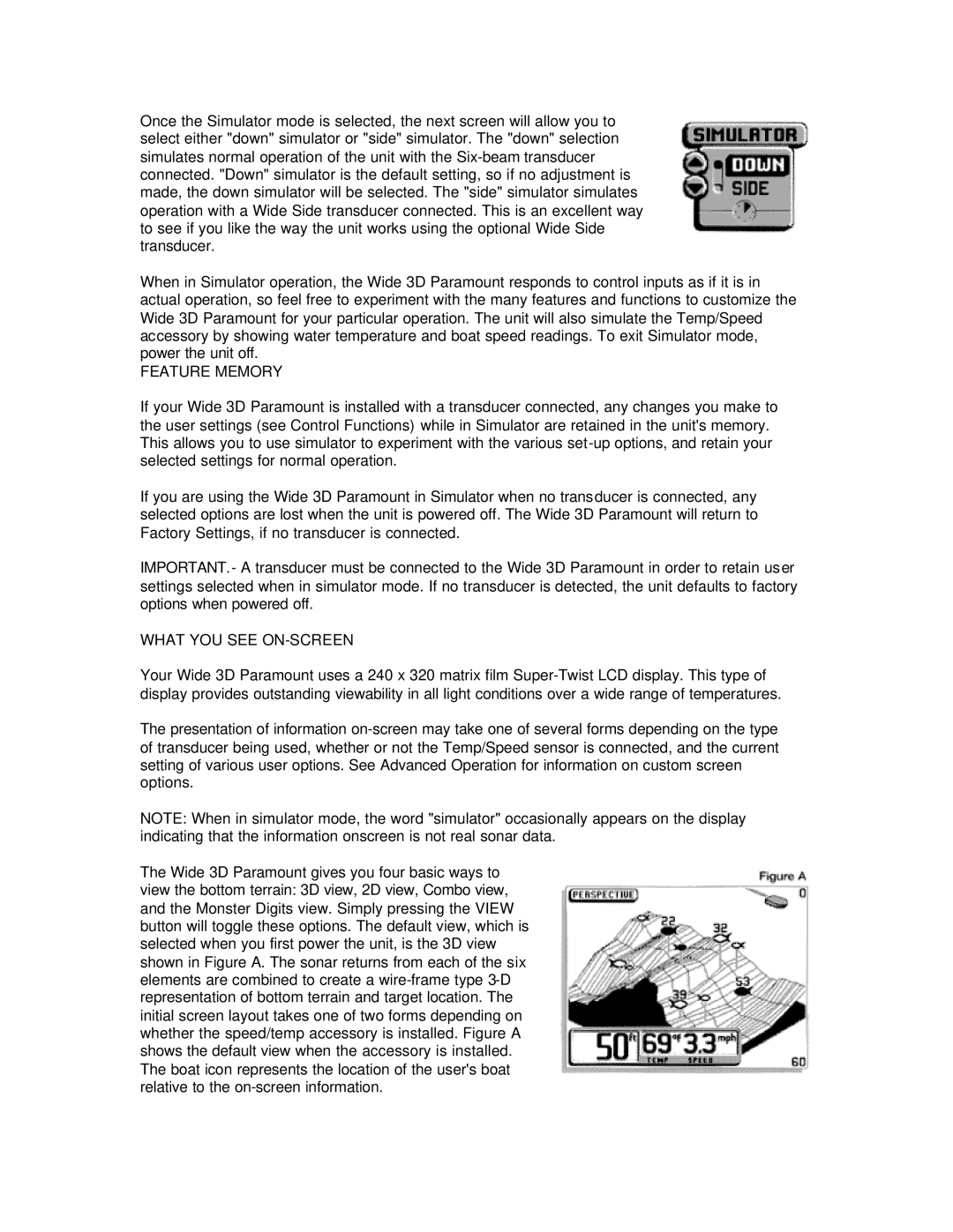 Humminbird 3D manual Feature Memory 