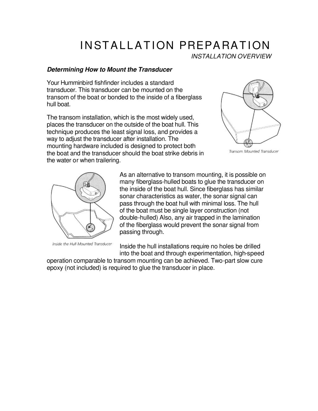 Humminbird 3D manual Determining How to Mount the Transducer 