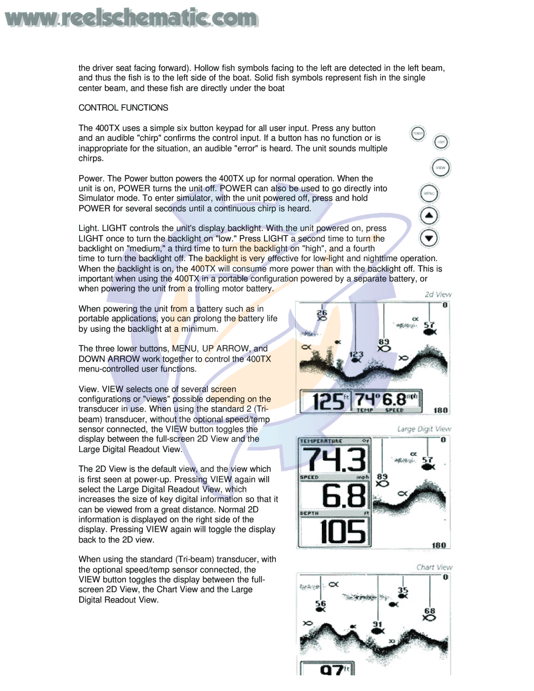 Humminbird 400TX manual Control Functions 