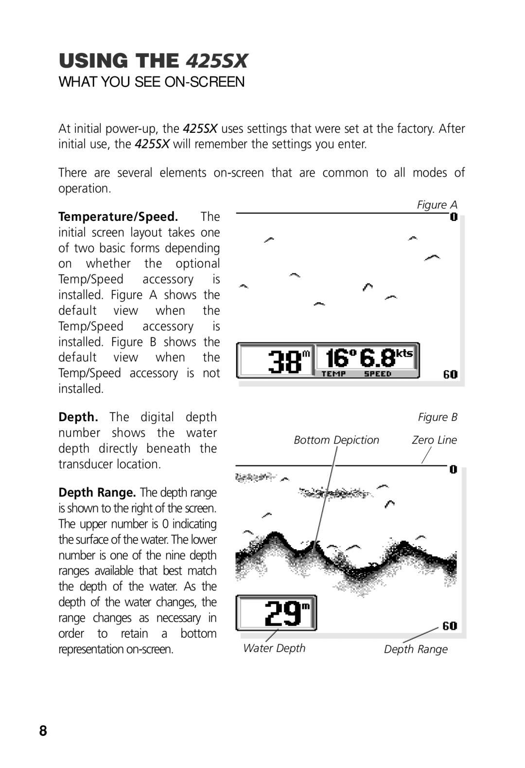 Humminbird 425 SX manual What YOU see ON-SCREEN, Figure a 