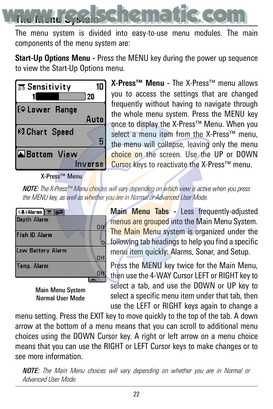 Humminbird 500 manual WwwThe Menu..reelscheSyst m matic..com 