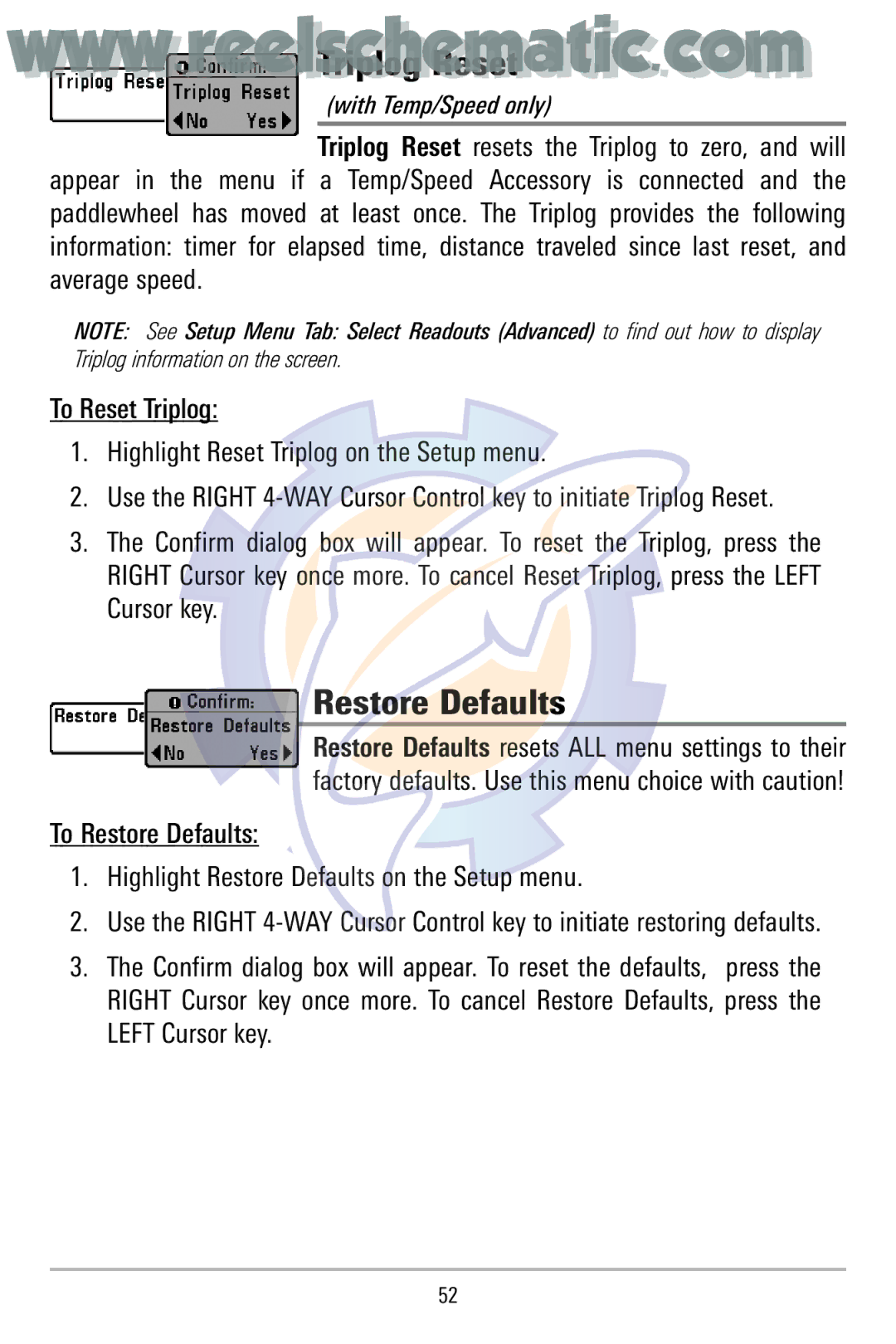 Humminbird 500 manual Restore Defaults 