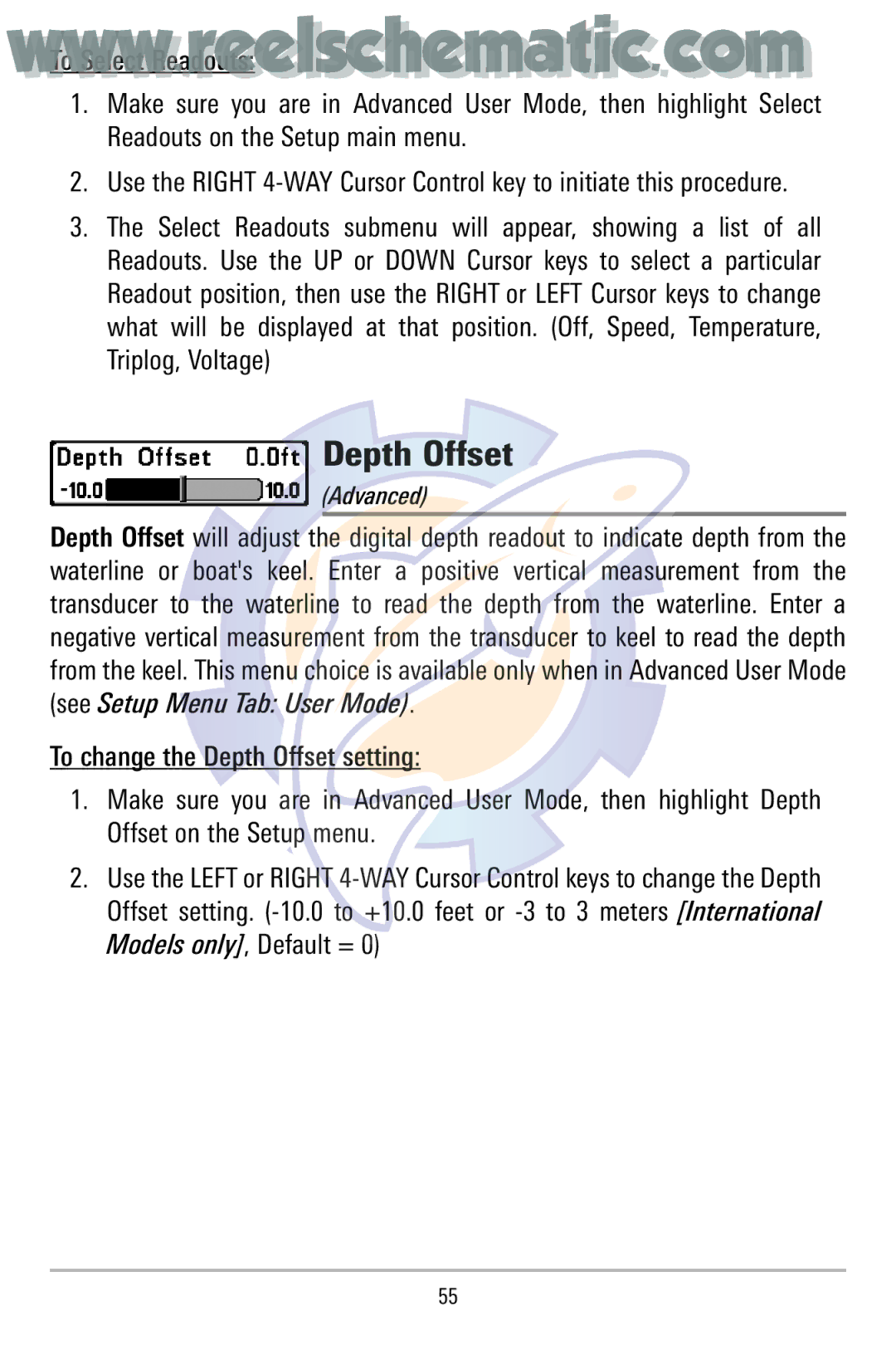 Humminbird 500 manual Depth Offset 