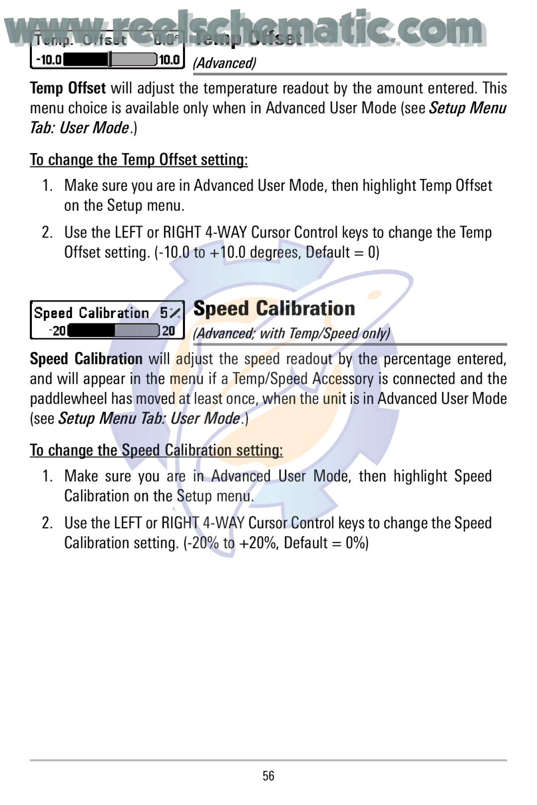 Humminbird 500 manual Speed Calibration, Advanced with Temp/Speed only 