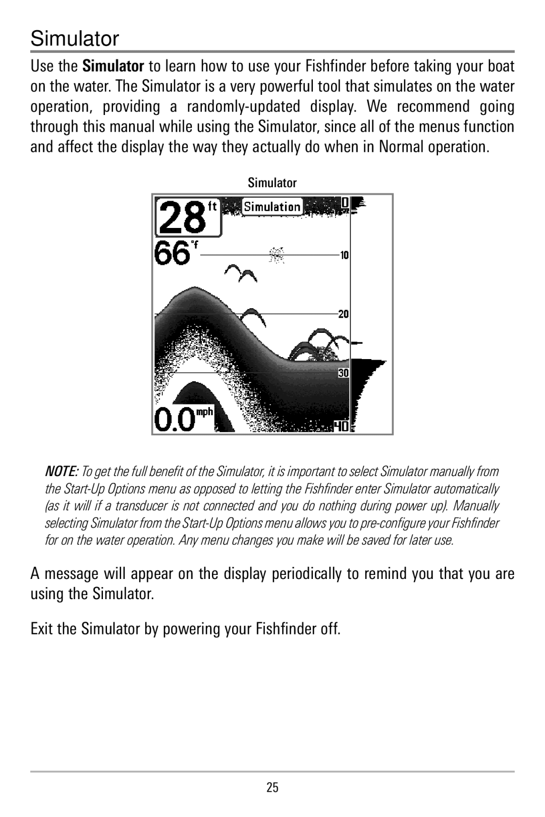 Humminbird 515, 500 series manual Simulator 