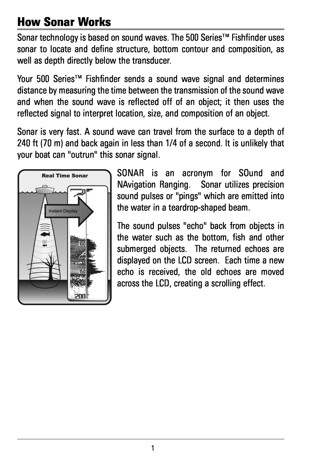 Humminbird 515, 500 series manual How Sonar Works 