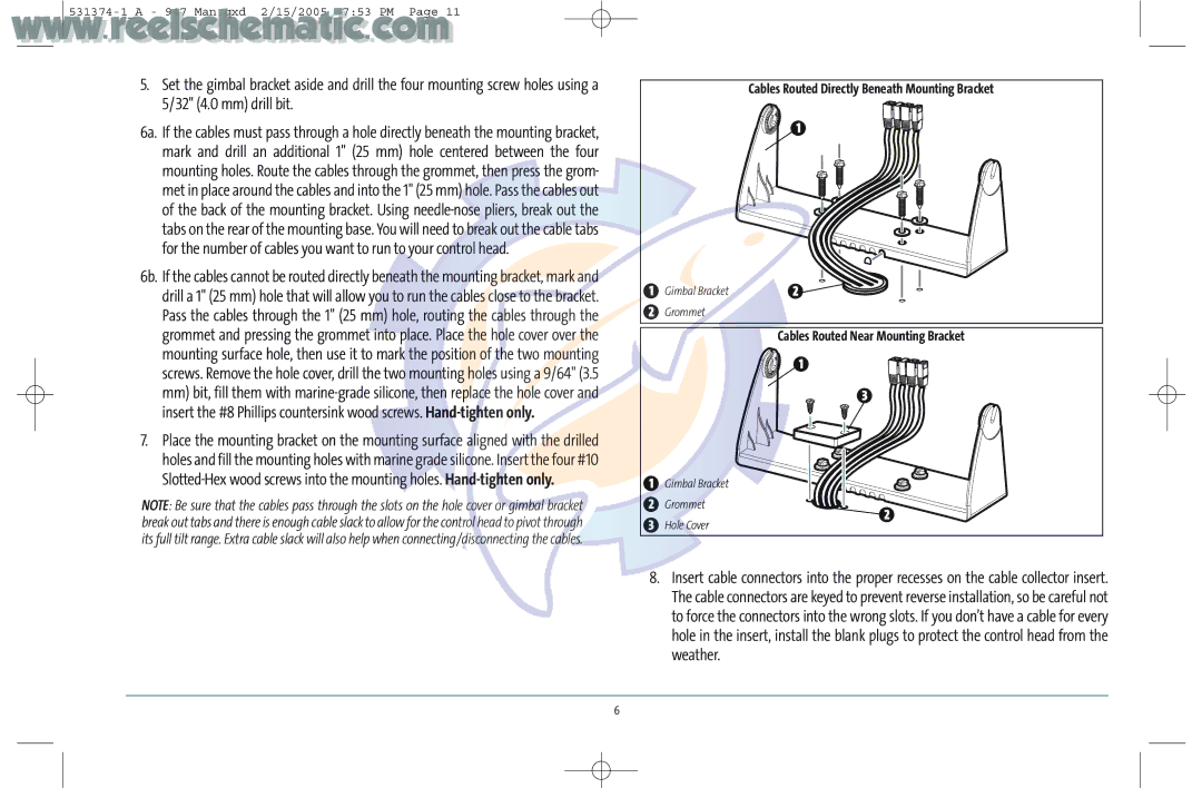 Humminbird 531374-1_A manual Cables Routed Near Mounting Bracket 