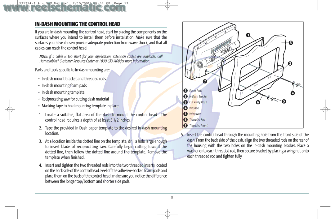 Humminbird 531374-1_A manual IN-DASH Mounting the Control Head 