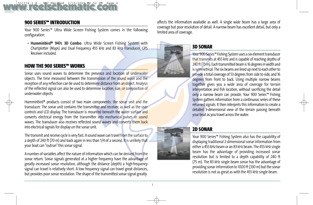 Humminbird 531374-1_A manual Series Introduction, HOW the 900 Series Works, 3D Sonar, 2D Sonar 