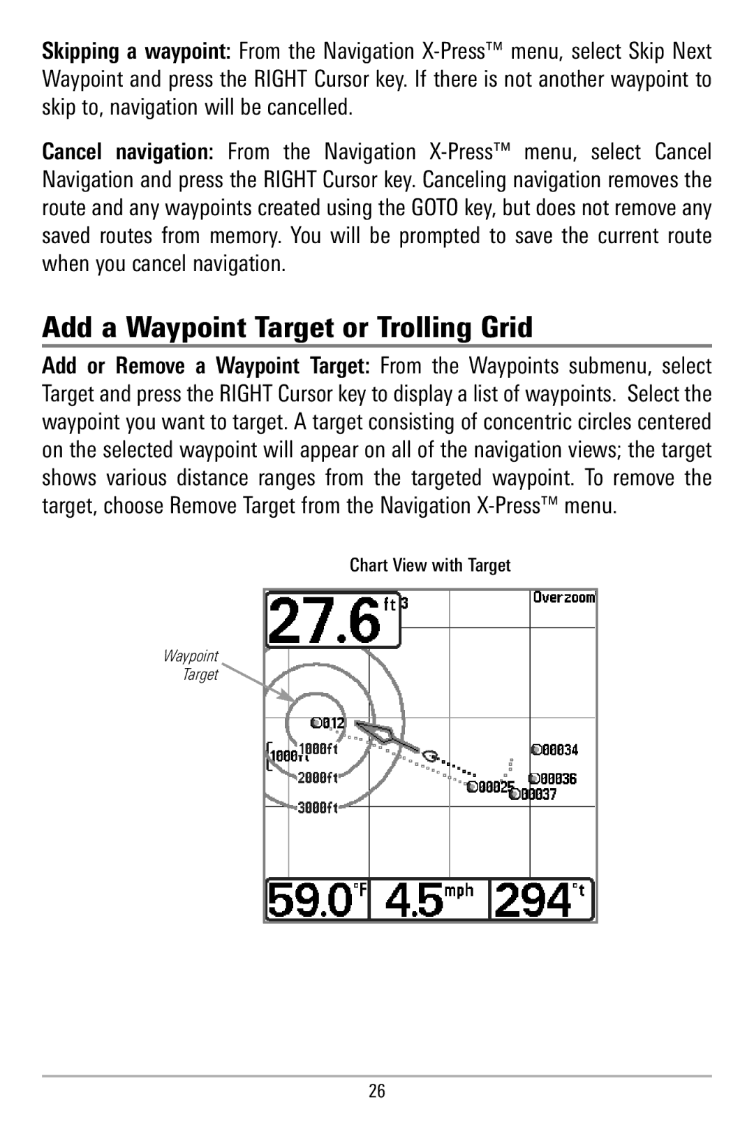 Humminbird 580 manual Add a Waypoint Target or Trolling Grid 