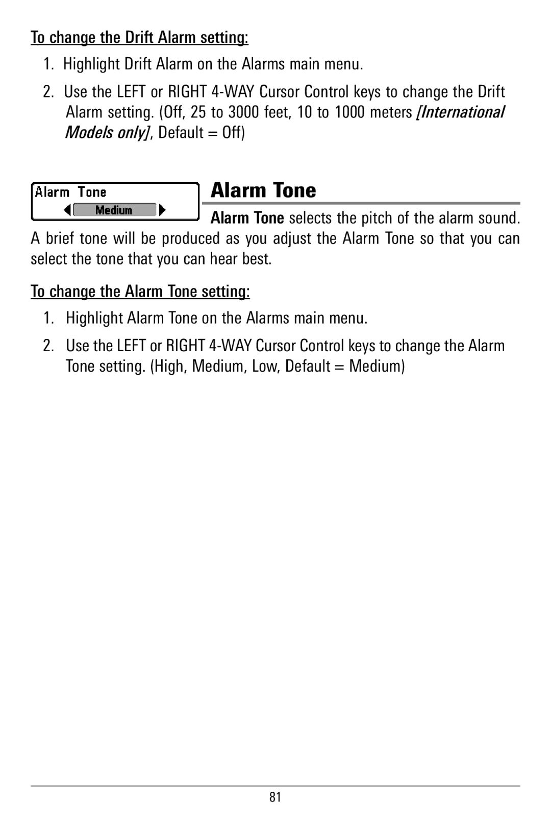 Humminbird 580 manual Alarm Tone 