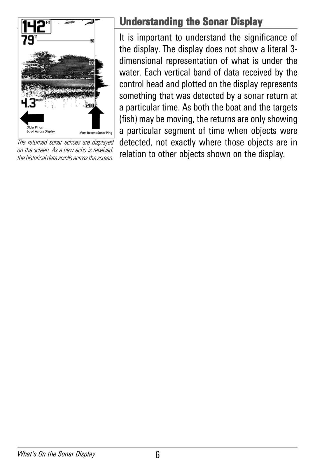 Humminbird 586c, 596c manual Understanding the Sonar Display 