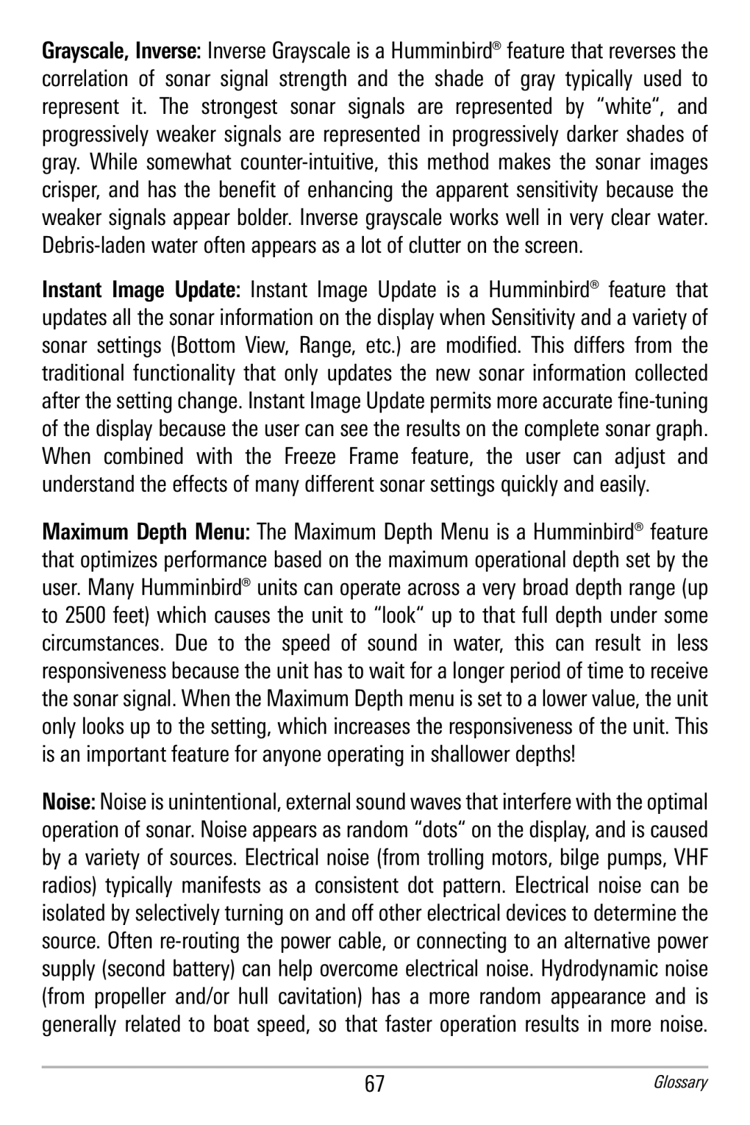 Humminbird 596c, 586c manual Glossary 