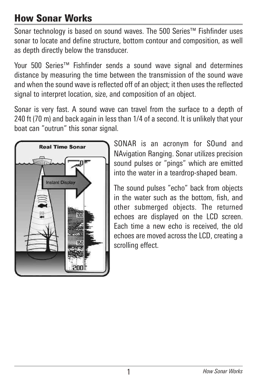 Humminbird 596c, 586c manual How Sonar Works 