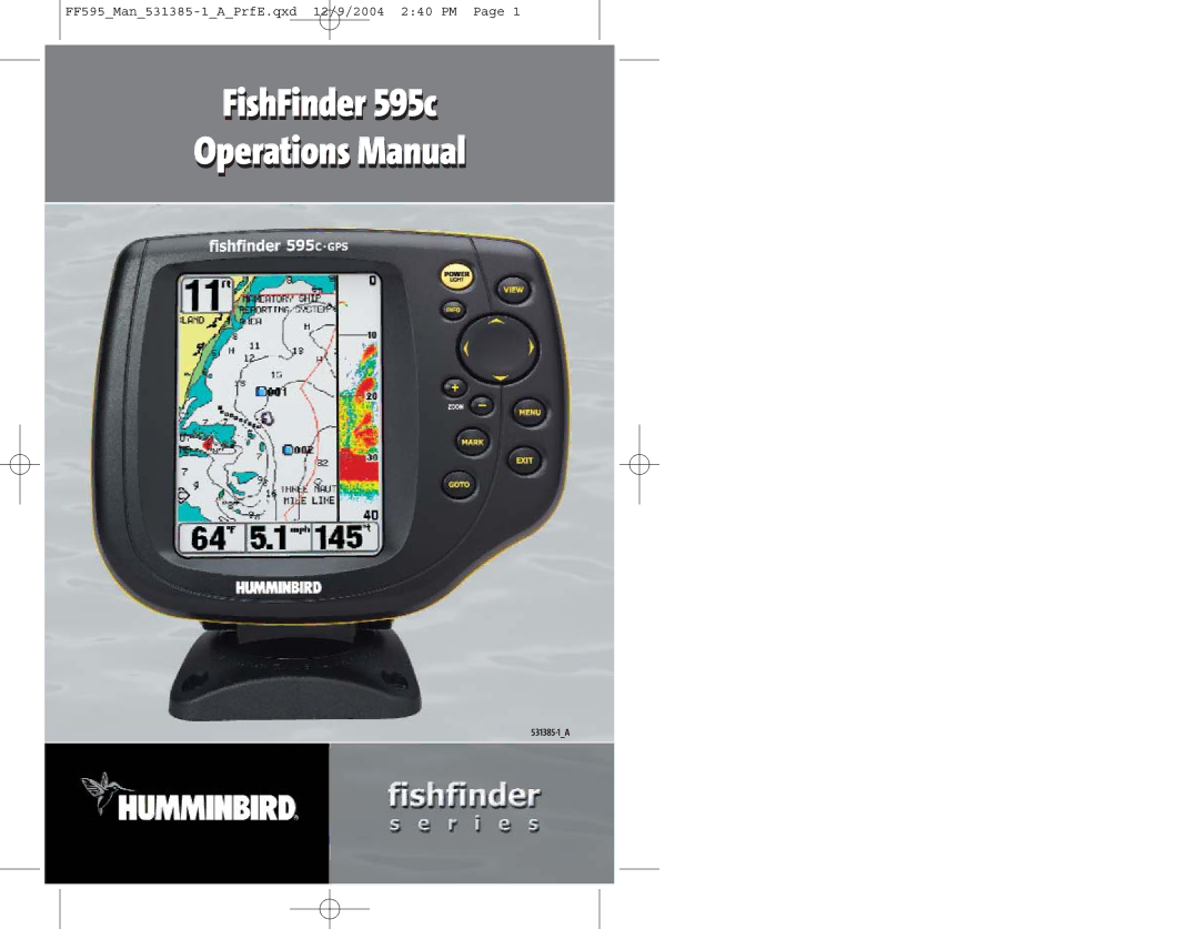 Humminbird 595C manual FishFinder 595c Operations Manual 