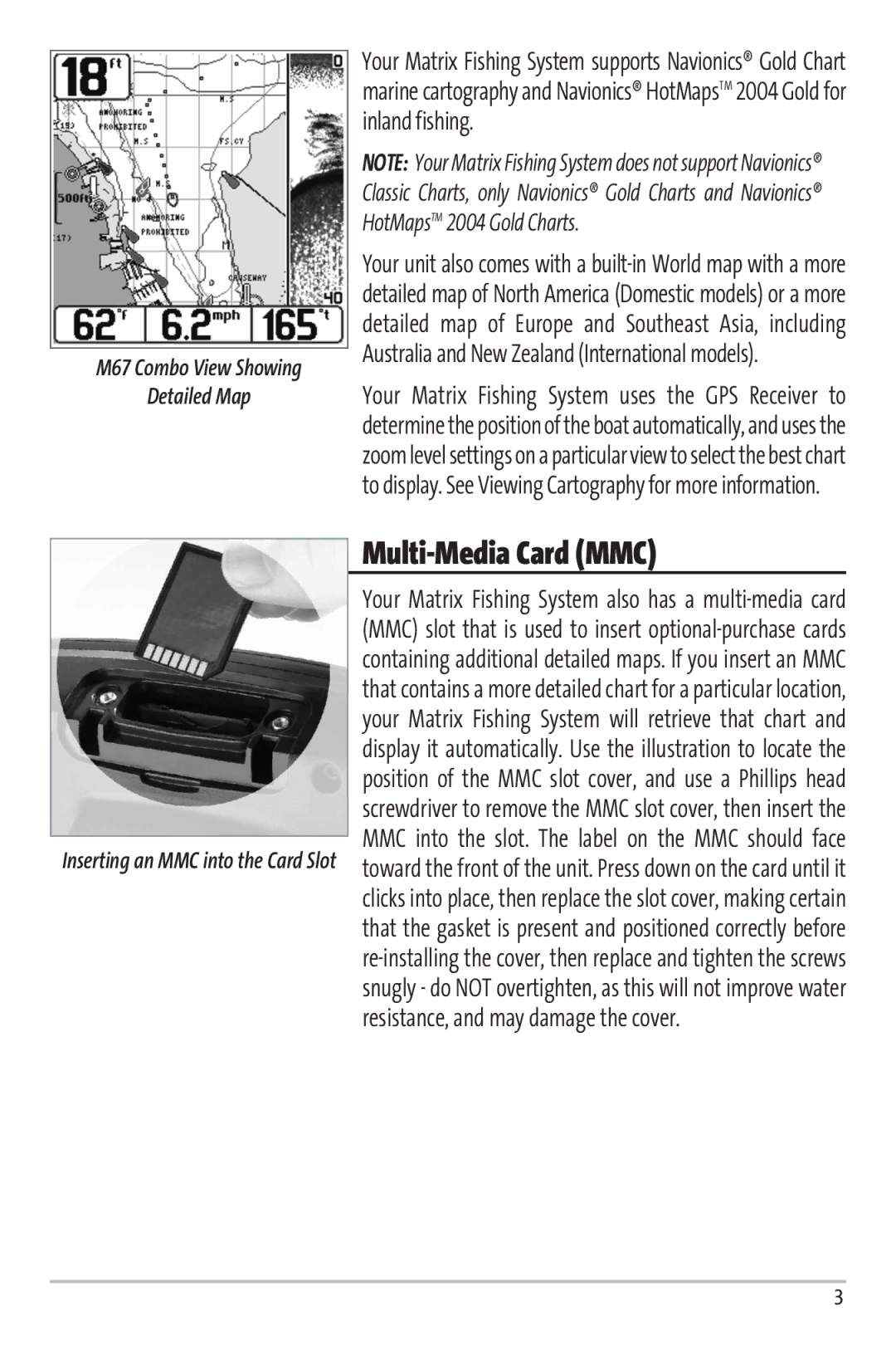 Humminbird 67 manual Multi-Media Card MMC, Detailed Map 