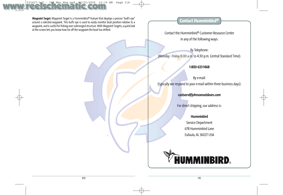 Humminbird 700 manual Contact Humminbird 