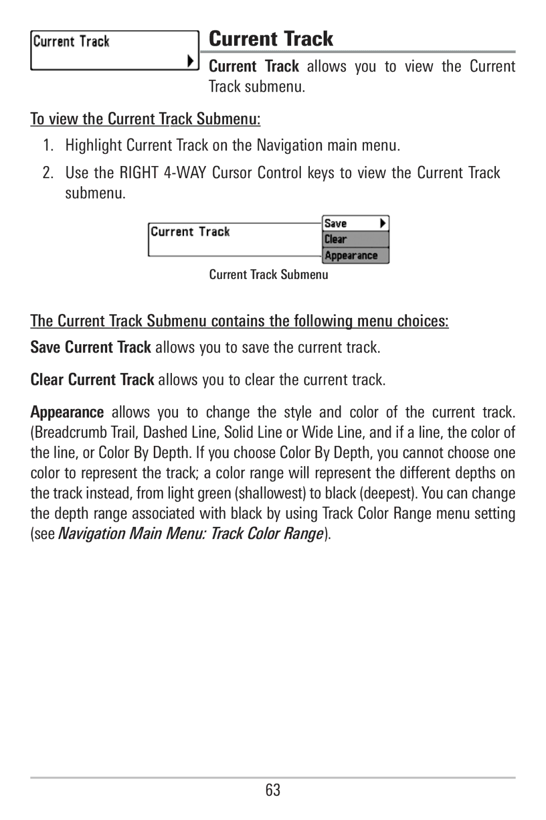 Humminbird 755C, 785C2I manual Current Track 