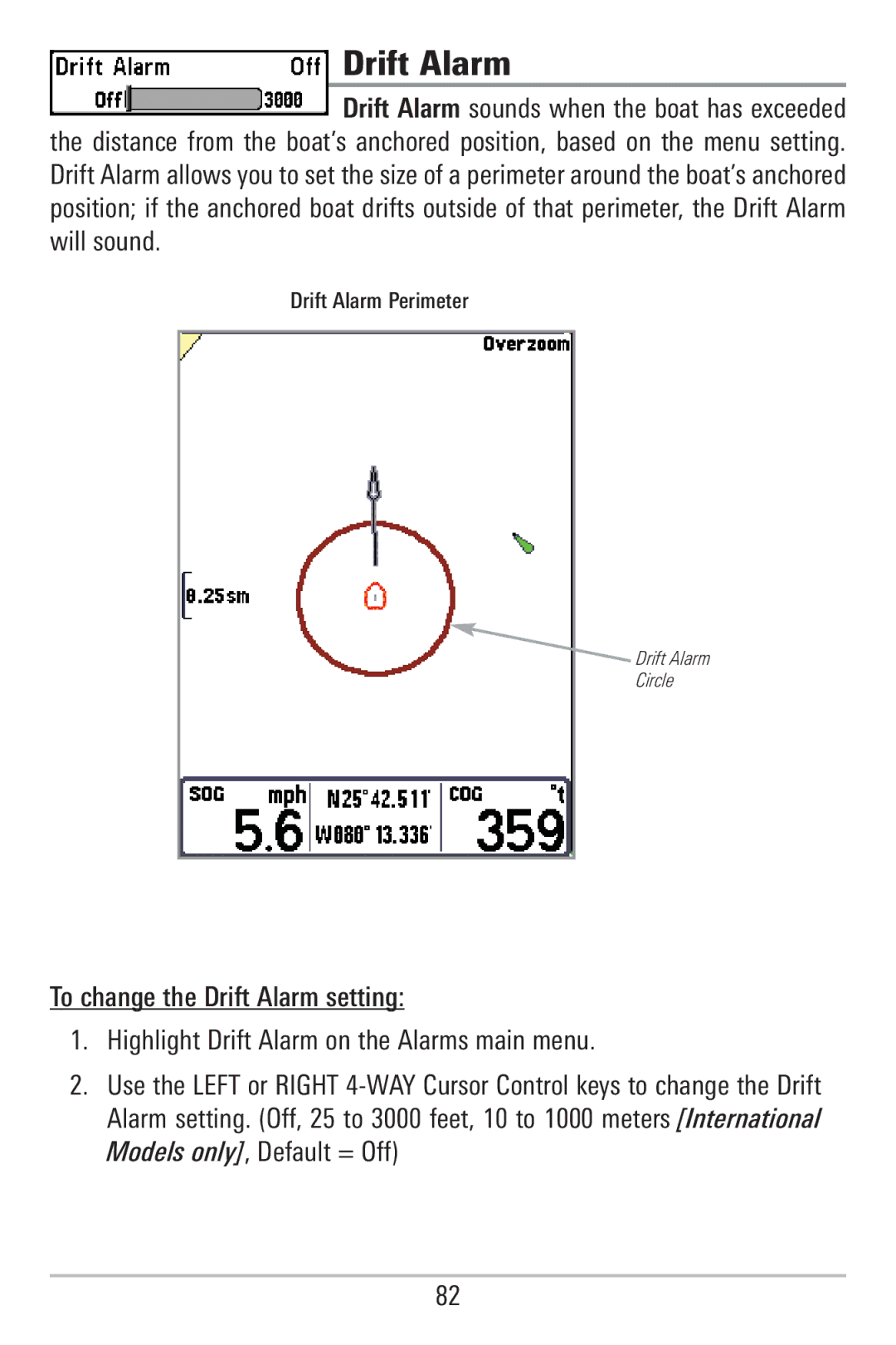 Humminbird 755C, 785C2I manual Drift Alarm 