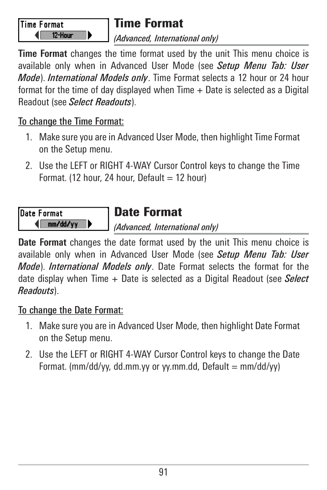 Humminbird 755C, 785C2I manual Time Format, Date Format 