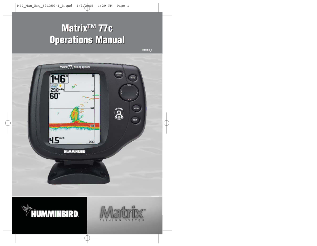 Humminbird manual Matrix 77c Operations Manual 