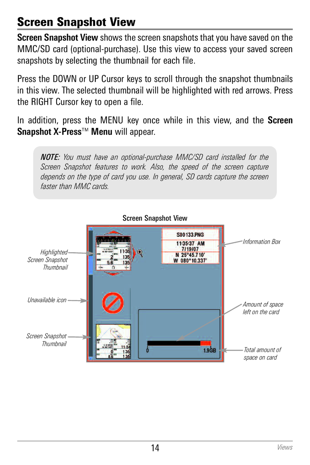 Humminbird 786CI manual Screen Snapshot View 