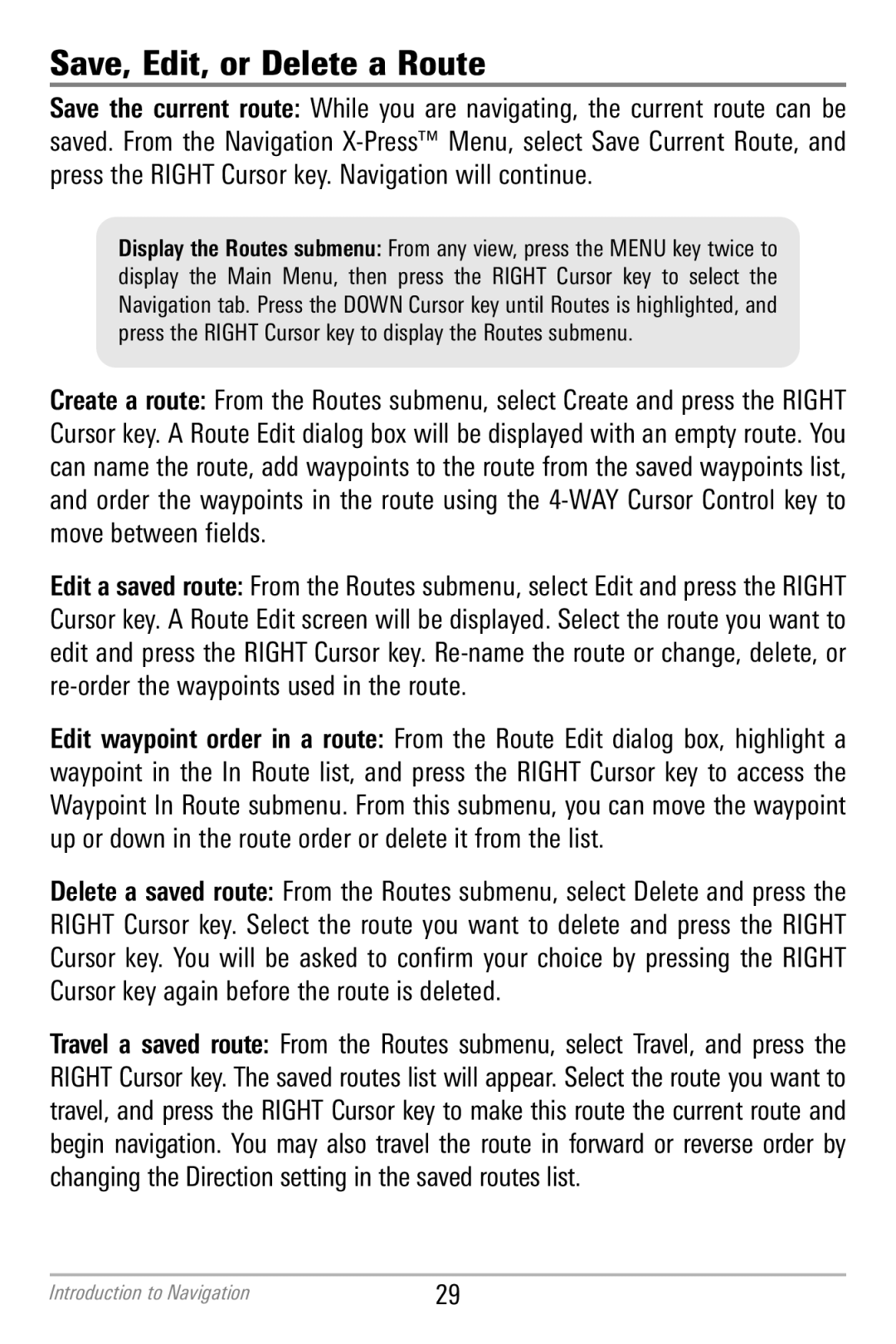 Humminbird 786CI manual Save, Edit, or Delete a Route 