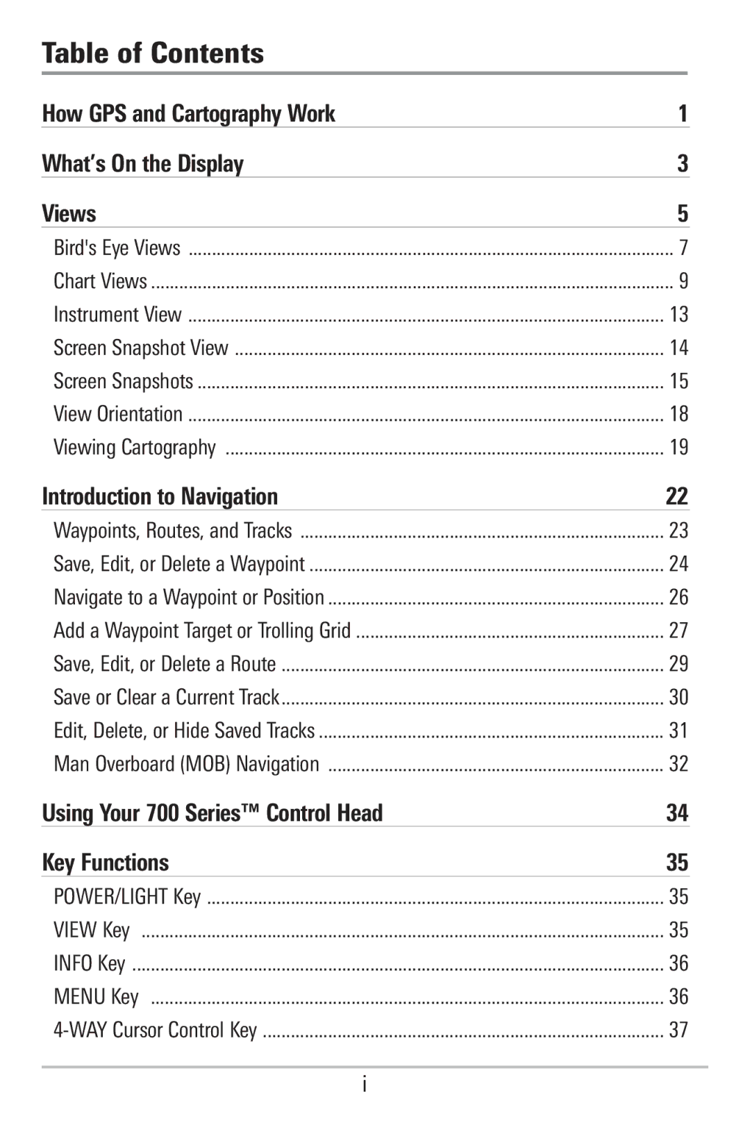 Humminbird 786CI manual Table of Contents 