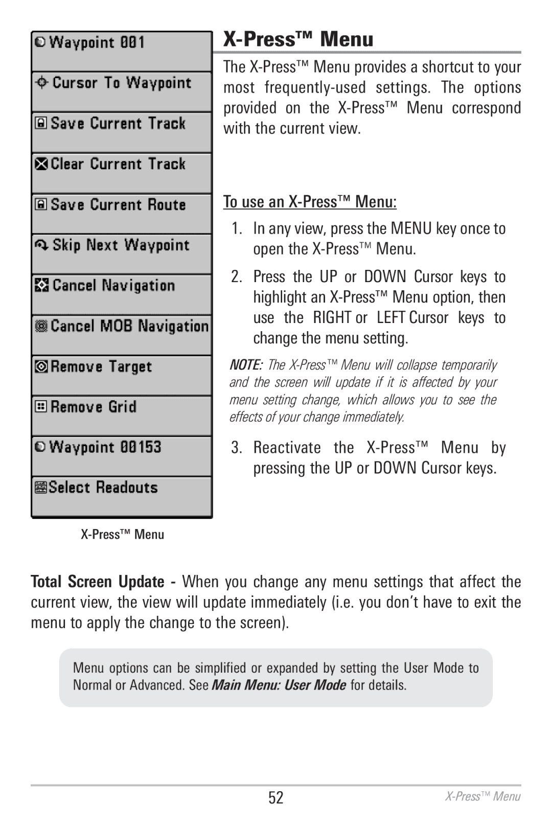 Humminbird 786CI manual Press Menu 